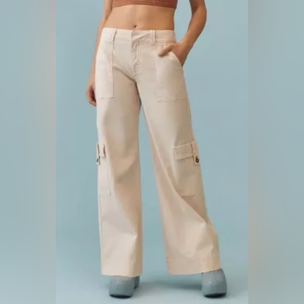 Anthropologie Pilcro Mid-rise Wide-leg cargo pants